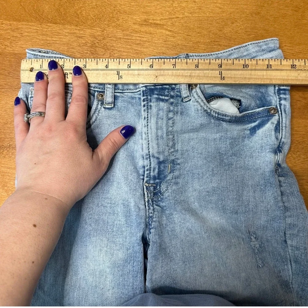 Gap Kids Girls Sz 10 Light‎ Wash 70s Flare Jeans Distressed Adjustable Waist